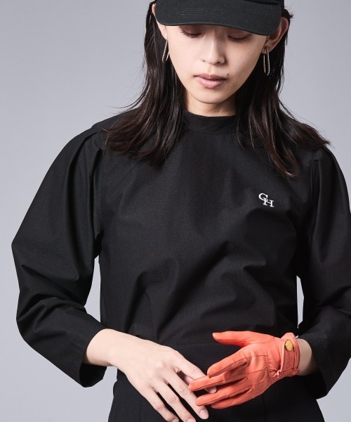 tシャツ バックリボンプチハイネックプルオーバー「大きいサイズ有」シックスタイルゴルフ レディース CHIC STYLE tシャツ バックリボンプチハイネックプルオーバー