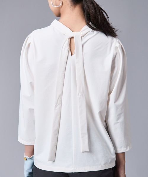 tシャツ バックリボンプチハイネックプルオーバー「大きいサイズ有」シックスタイルゴルフ レディース CHIC STYLE tシャツ バックリボンプチハイネックプルオーバー