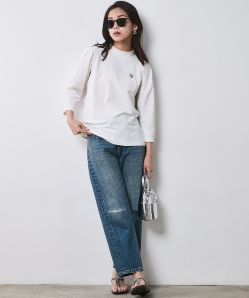 CHIC STYLE tシャツ バックリボンプチハイネックプルオーバー