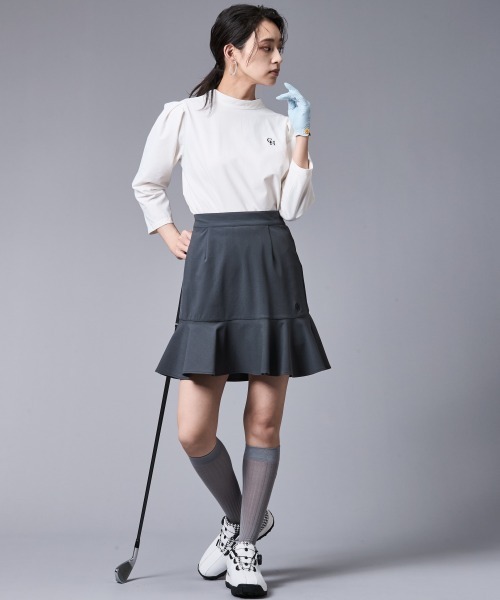 tシャツ バックリボンプチハイネックプルオーバー「大きいサイズ有」シックスタイルゴルフ レディース CHIC STYLE tシャツ バックリボンプチハイネックプルオーバー