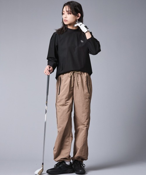 tシャツ バックリボンプチハイネックプルオーバー「大きいサイズ有」シックスタイルゴルフ レディース CHIC STYLE tシャツ バックリボンプチハイネックプルオーバー