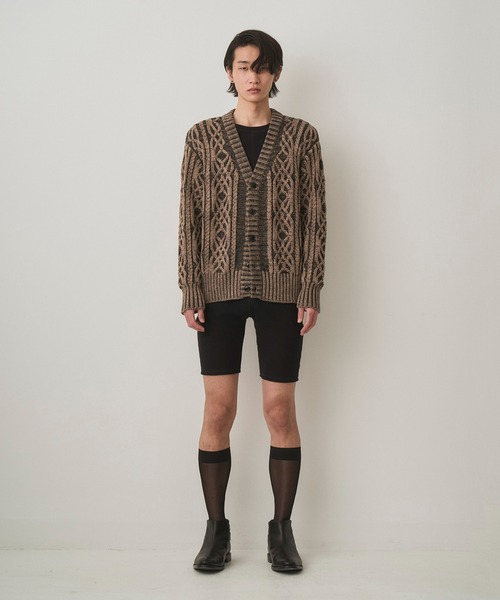 Juha（ユハ） カーディガン DUAL-TONE CABLE CARDIGAN メンズ