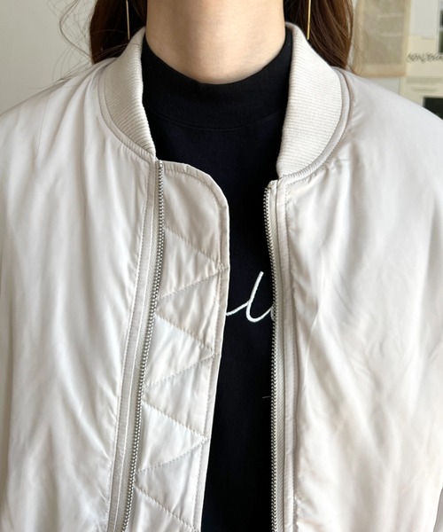 「moment+」 ジップアップブルゾン M カーキ レディース_画像2