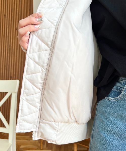 「moment+」 ジップアップブルゾン M カーキ レディース_画像6