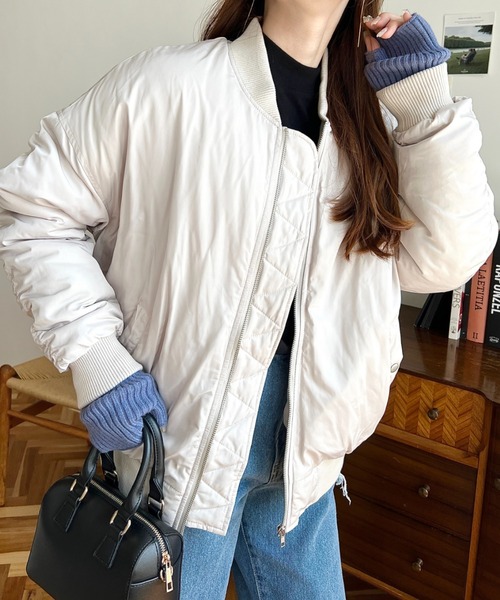 「moment+」 ジップアップブルゾン M カーキ レディース_画像9