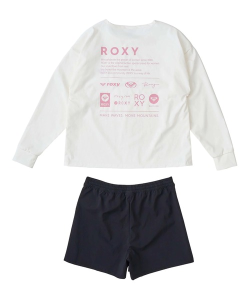 uvカット ラッシュガード MINI HEAR THE WAVES /ロキシーキッズ長袖ラッシュガード２点セット(水着) キッズ 子供 女の子の画像