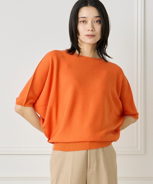 INED（イネド） ニット セーター ホールガーメント 5分袖ドルマン