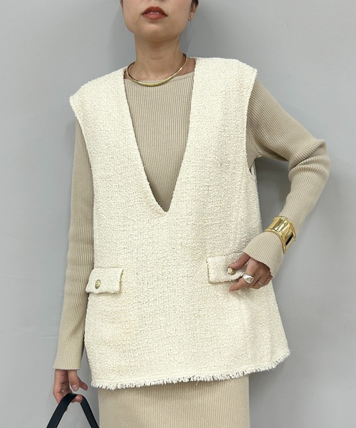 「LOUNGEDRESS」 ノースリーブブラウス FREE アイボリー レディース Loungedress 「LOUNGEDRESS」 ノースリーブブラウス FREE