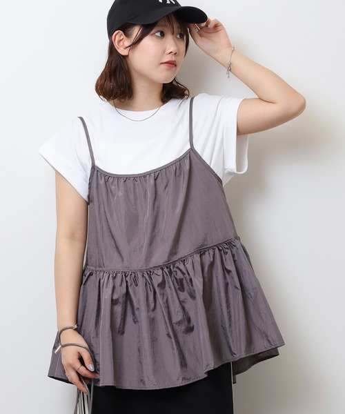tシャツ EGLANTINE キャミビスチェ＆カットソーセット レディース