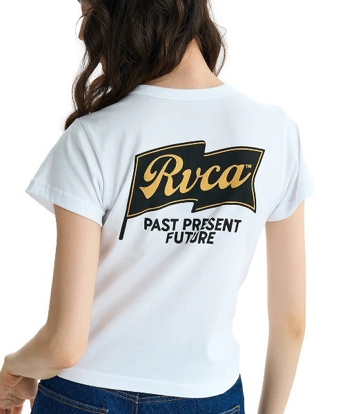 tシャツ RVCA レディース ONSHORE BABY HENRY ST Tシャツ 「2025年夏モデル」/ルーカバックプリント半袖ヘンリーネックT