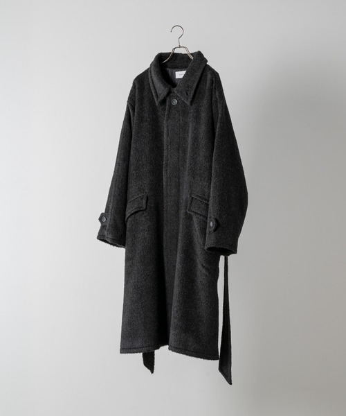 SOUMO ソウモ　オーバーコート　2 メンズ　Aライン　黒　ブラック　ウール SOUMO ソウモ OVER COAT (MIX BLACK)