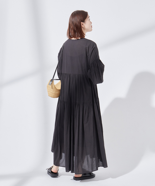 ⭐️美品⭐️ ジャーナルスタンダード L'ESSAGE ワンピース ブラック ガウン journal standard L'essage ワンピース オーガンジー Vネック