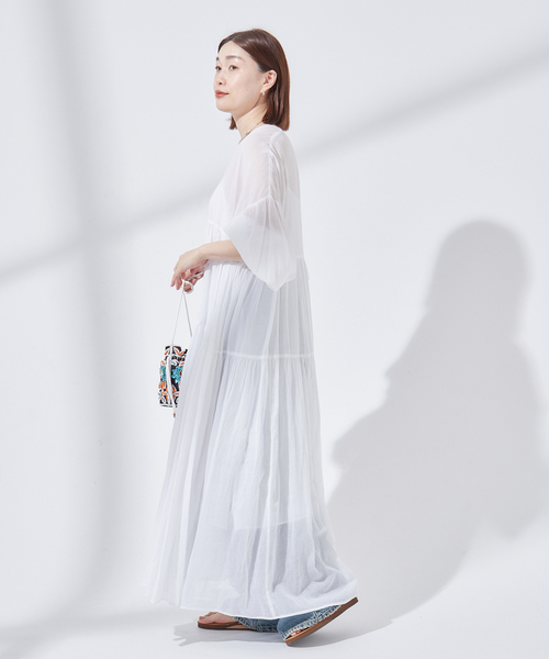 journal standard L'essage ワンピース オーガンジー Vネック