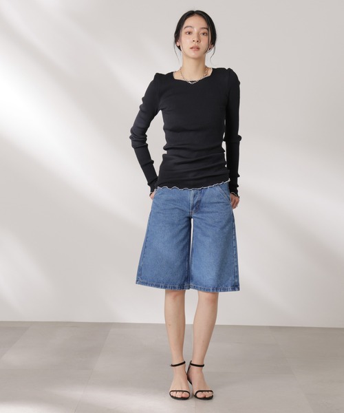 即完売　オペラスポーツ　ブルーフリルT OperaSPORT Opera SPORT（オペラスポーツ） tシャツ OperaSPORT/LENA SEAMLESS TOP