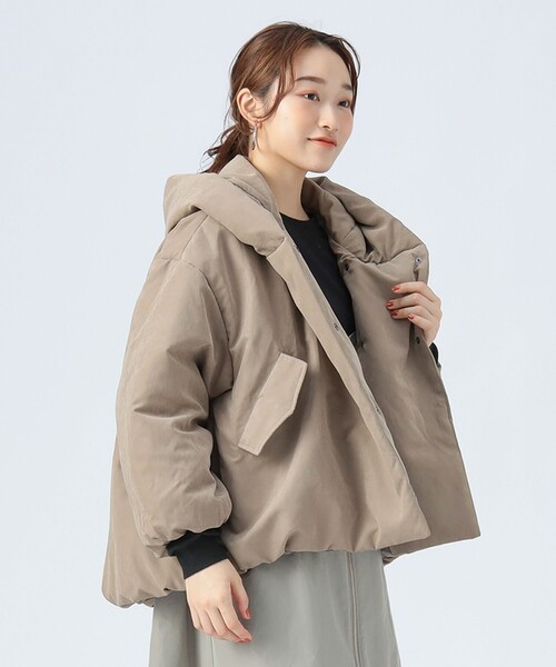 BEAMS HEART 裾バルーン フード ブルゾン BEAMS HEART（ビームス ハート） ブルゾン アウター 裾バルーン フード