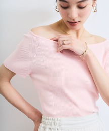 VIS ニット セーター ワイドスクエアネックニット レディース