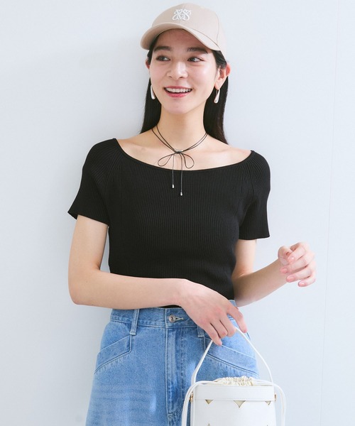 JET NEW YORK＊ニットセーター VIS ニット セーター ワイドスクエアネックニット レディース