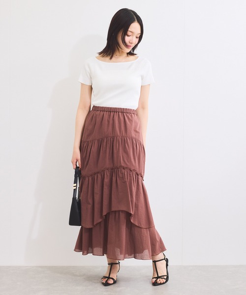 VIS ニット セーター ワイドスクエアネックニット レディース
