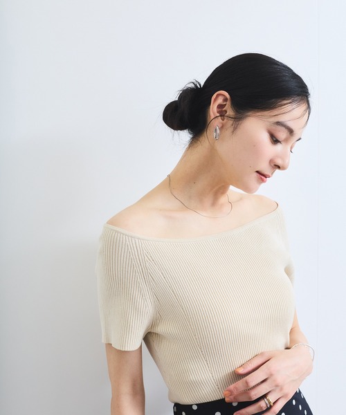 VIS｜ワイドスクエアネックニット | Rakuten Fashion(楽天