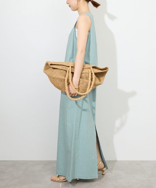 7/20 2000円お値下げWEB限定リネンレーヨンノースリーブナローワンピース SLOBE IENA ワンピース リネンレーヨンノースリーブナロー