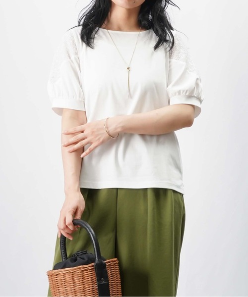 tシャツ LC/LLL 袖Vレース切替トップス レディース LADY LUCK LUCA tシャツ LC/LLL 袖Vレース切替トップス