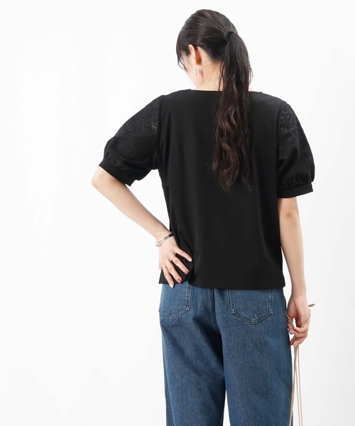 tシャツ LC/LLL 袖Vレース切替トップス レディース LADY LUCK LUCA tシャツ LC/LLL 袖Vレース切替トップス