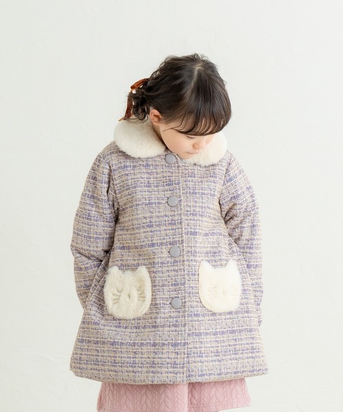 la poche biscuit（ラポシェビスキュイ） ダウン アウター ねこ