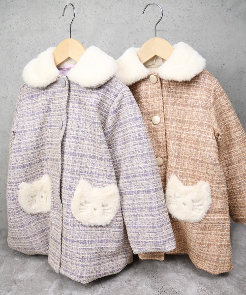 la poche biscuit（ラポシェビスキュイ） ダウン アウター ねこ