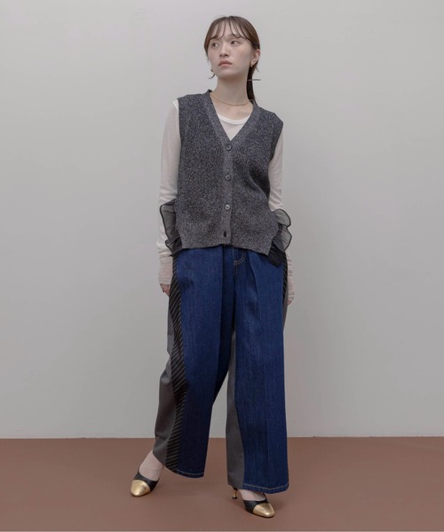 Eimee Law ベスト ジレ フリルヘムラメニットジレ レディース