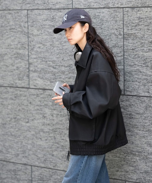 WEGO アウター ジャケット ブルゾン ライダース レザー WEGO（ウィゴー）の「WEGO/フェイクレザーブルゾン（ライダース