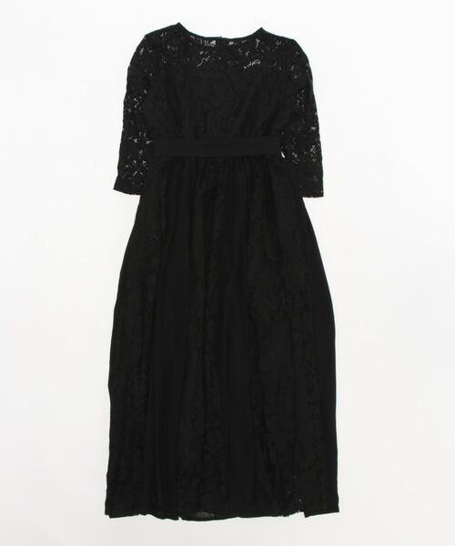 Cinderella ドッキングデザイン7分袖ワンピース ネイビー XL Cinderella 「Cinderella」 7分袖ワンピース MEDIUM ネイビー