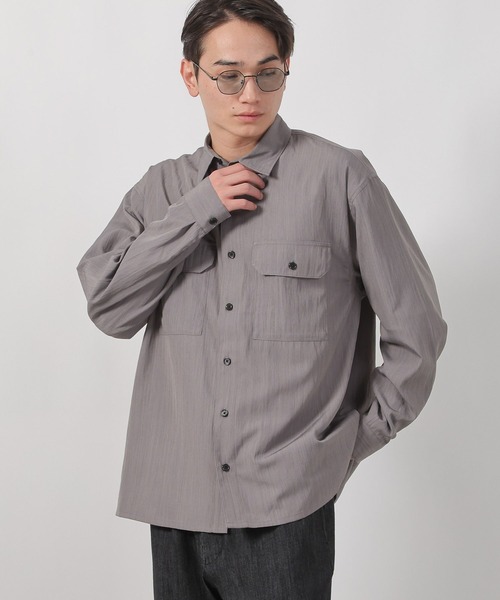 LAKOLE（ラコレ） シャツ 「セットアップ可・接触冷感」冷感ワッシャー