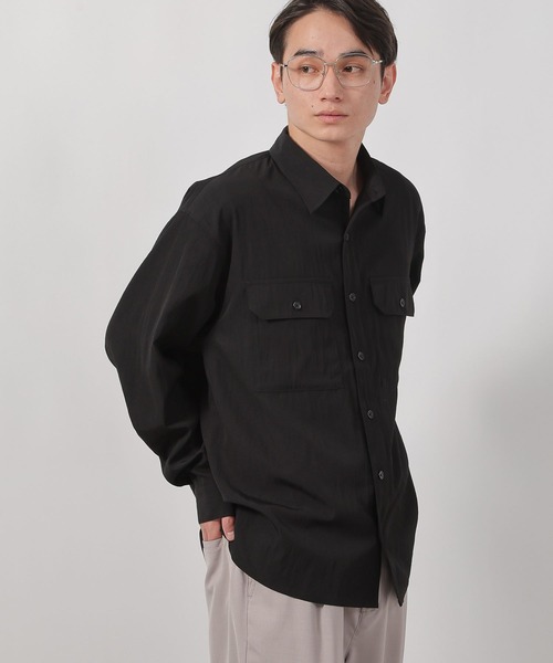 LAKOLE（ラコレ） シャツ 「セットアップ可・接触冷感」冷感ワッシャー