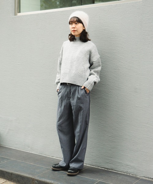 ※tama※SEAバックスリットニット　グレー バックスリットミドルニット | NATURAL BEAUTY BASIC（ナチュラル