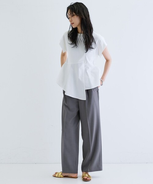 「GALLEST」 半袖カットソー 38 ホワイト レディース_画像3