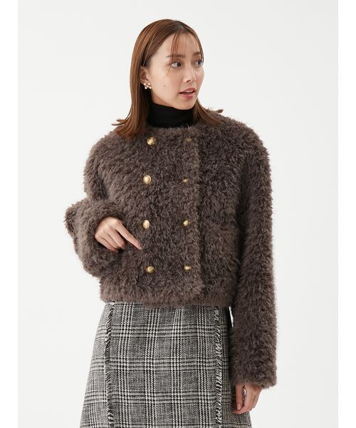 9万✨美品 フォクシー Trauaille ショートジャケット ノーカラー 40 9万✨美品 フォクシー Trauaille ショートジャケット ノーカラー 40