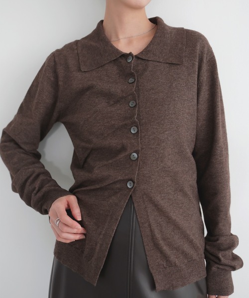 LIAN（リアン） カーディガン フロントドレープポロニット レディース