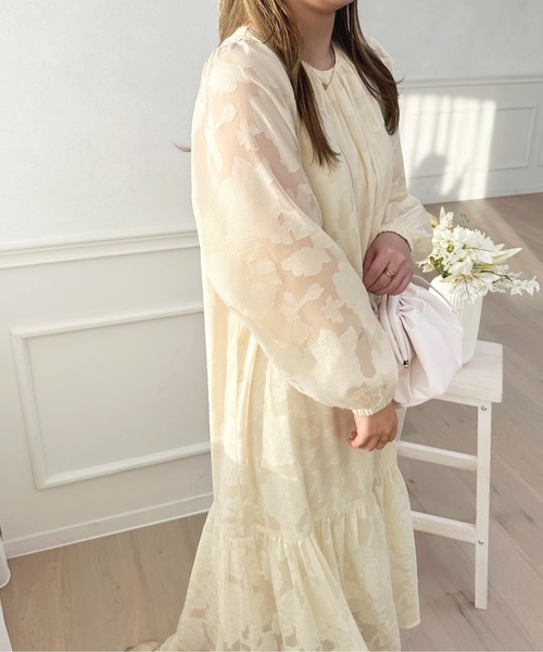 「apres jour」 長袖ワンピース X-LARGE アイボリー レディース_画像3