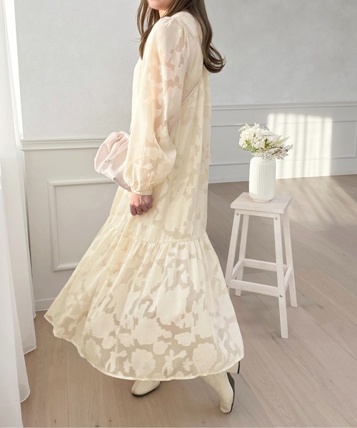 「apres jour」 長袖ワンピース X-LARGE アイボリー レディース_画像6