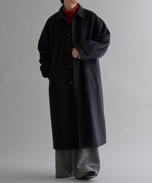 「epnok」 ステンカラーコート MEDIUM ブラック メンズ_画像3