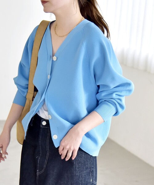 quaranciel カーディガン quaranciel:「手洗い可能」アゼ Vネック