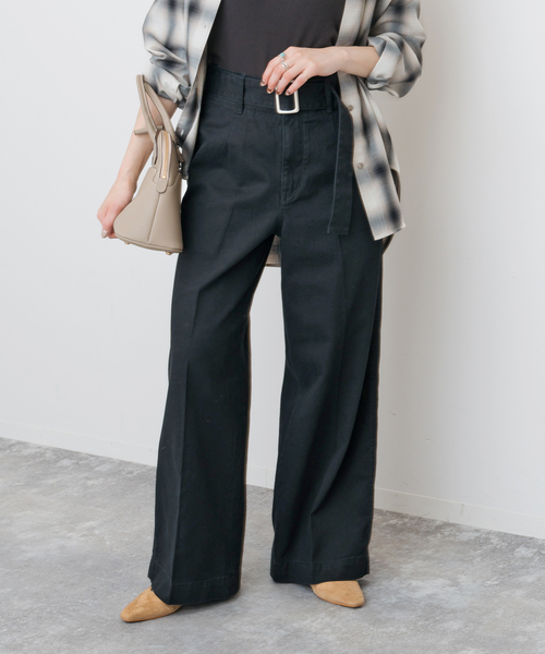 Spick and Span ギャザーチノ グレー 38 追加》ギャザーチノ