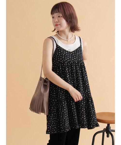 「ehka sopo」 キャミソールワンピース F オフホワイト レディース_画像2