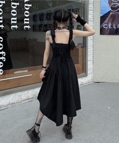 「almo」 「burlesque」キャミソールワンピース MEDIUM ブラック レディース_画像5