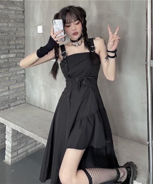 「almo」 「burlesque」キャミソールワンピース MEDIUM ブラック レディース_画像8