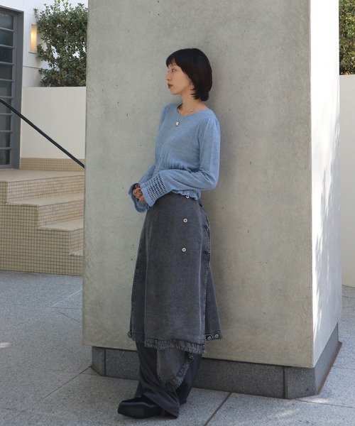 アメリ♡ふわふわニット Ameri（アメリ） ニット セーター FLUFFY SHEER FRILL KNIT TOP