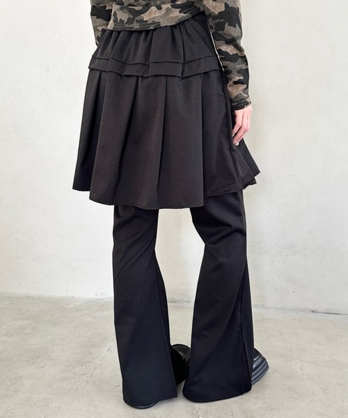 Bamm パンツ プリーツスカートレイヤードパンツ レディース : ZOZOTOWN