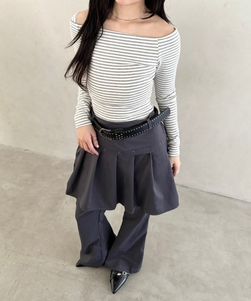Bamm パンツ プリーツスカートレイヤードパンツ レディース : ZOZOTOWN