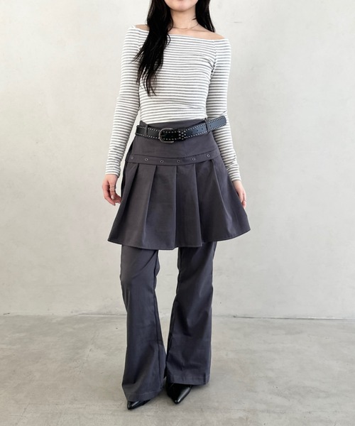 Bamm パンツ プリーツスカートレイヤードパンツ レディース : ZOZOTOWN