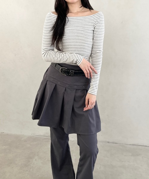 Bamm パンツ プリーツスカートレイヤードパンツ レディース : ZOZOTOWN
